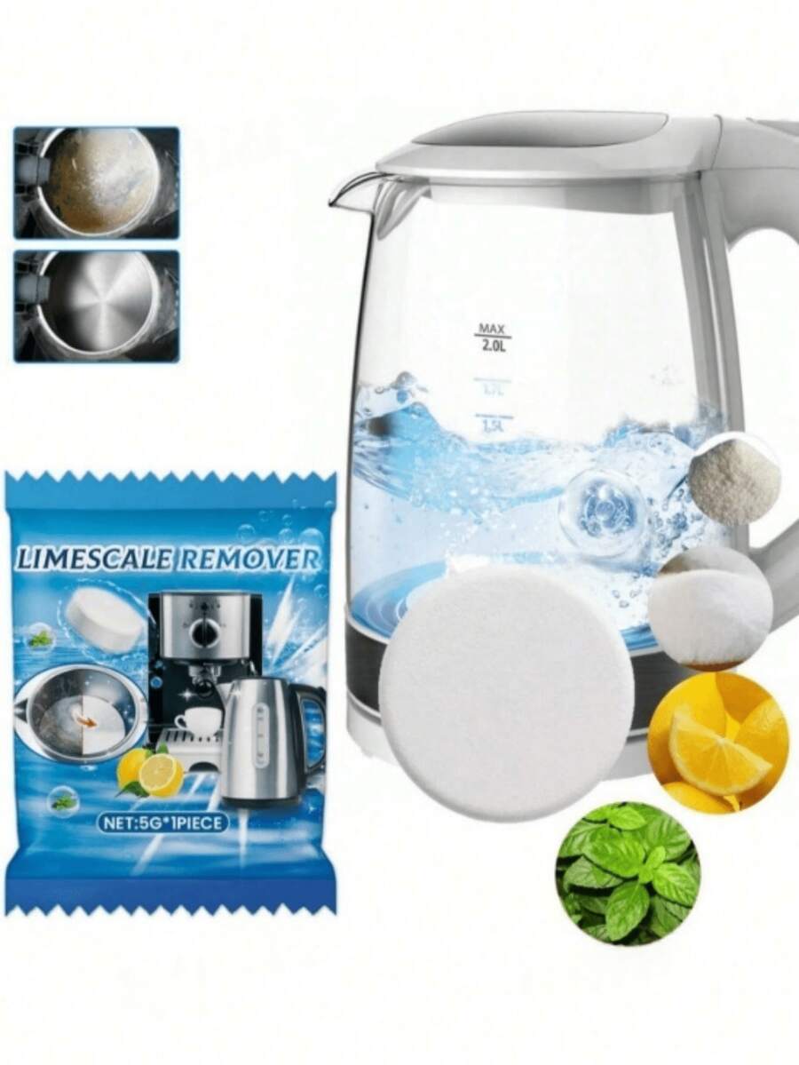 Limescale Cleaning Effervescent Tablets, Cleaning And Renewing Kettle & Coffee Maker Stubborn Stains And Limescale, Random Assortment Of New And Old Models - 彩色 - 查看 1