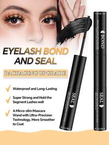 CMAYOME 10ML Lash Bond & Seal For Lash Clusters DIY Lash Extension Glue Lash Overnighter Black Lash Sealant 2 In 1 Long Lasting For 14 Days Hold Lash Glue,Eye Lash Glue - Black - View 2