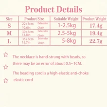 1 pieza Collar de mascota con colgante de mariposa multicolor, collar con colgante de perro/gato con rhinestones, accesorios de collar europeos y americanos, collar de gato con perlas - Multicolor - Ver 3