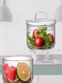 High Borosilicate Glass Food Storage Containers With Airtight Latch Lids - Transparent Rectangular Kitchen & Dining Bowls, Suitable For Fruits, Vegetables, Salads, Candies - Dishwasher , Christmas, Thanksgiving, Valentine's Day Gifts, Produce Saver | Modern Kitchenware | Latch Design, Food Storage Organizer - Clear - View 5