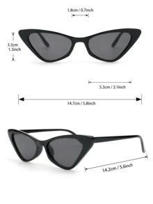 3副/套猫眼时尚眼镜，时尚复古小框眼镜，休闲眼镜 - 彩色 - 查看 8