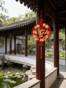 2026年新款越南吉祥图案挂饰，东南亚春节用品，适用于客厅、玄关、中国新年装饰 - 彩色 - 查看 8