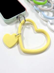 1/2条心形腕带，手机壳连接器，通用手机壳配件，防滑防摔便携挂件，材质：[此处应填写材质名称]，情人节家居礼物，兼容安卓及大多数智能手机，送给母亲、家人、朋友、孩子、生日、节日的礼物，手机链 - 彩色 - 查看 4