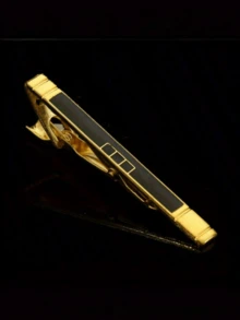 1件/9件套金属领带夹，适合男士商务西装，时尚领带夹 - 金色，男士时尚商务简约纯金属领带夹几何高端男士个性化西装配饰领带夹 - 商務領帶夾 - 查看 11