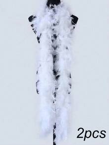 Colorful Feather Scarf, DIY Party Decoration Accessory, Soft Plush Material, Scarf Decor, Suitable For Birthday Party, Race Day, Afternoon Tea, New Year's Eve, Concert, Home Decor, Dance Wedding, Stage Performance, Carnival Costume And Accessories, Party Supplies