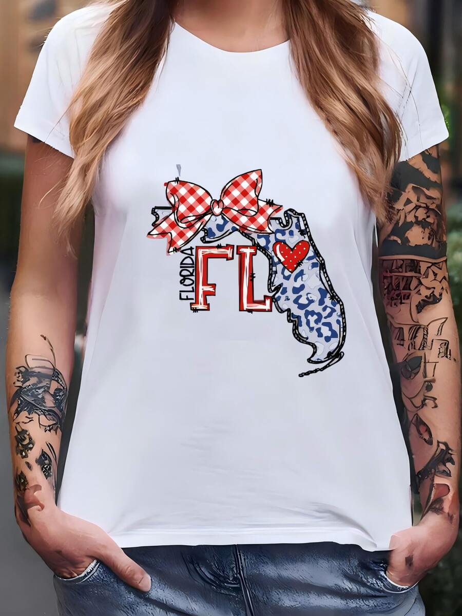 Camisa De Mamá De Florida Camisa De Arco Del Estado De Florida Camisa De Mamá Del Estado De Florida Fau Gameday Tee, Mamá De Fútbol De Florida, Regalo De Fan Fau Florida Ows Tee Camiseta - Blanco - Ver 1