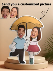 1 Stück personalisiertes Gesichtsfoto Kissen, Kissen, Kissen Hängeaccessoire Anhänger, personalisiertes Kissen mit beidseitigem Muster, personalisiertes lustiges Koch-Charakter Gesichts-Kissen, DIY lustiges neuartiges Gesichts-Kissen, leicht zu reinigen, einzigartiges Geschenk geeignet für Geburtstage - Paar - Übersicht 5