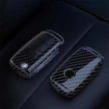 ABS碳纤维纹理汽车钥匙壳，适用于大众Polo、高尔夫、帕萨特、甲壳虫、途观、西雅特Leon、Altea、柯迪亚克 - 碳纖色 - 查看 8