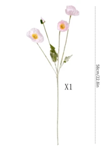 1/3/6支装仿真罂粟花,长59厘米,每枝4朵,简约现代风格,可弯曲且不褪色 - 适合DIY花墙、场景装饰、客厅/卧室花瓶插花、婚礼、派对、桌面装饰。也适合秋冬季装饰、家居、厨房、婚礼、餐桌、办公室、花园、户外等场合。 - 粉色 - 查看 11