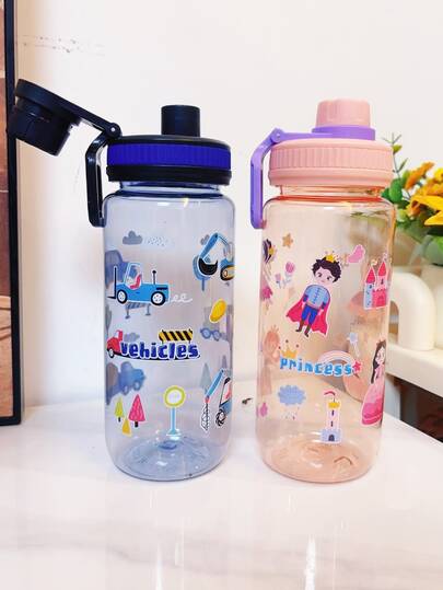 1pc 700ml Children Water Bottle, Student Water Cup, Cute Gift For Girls & Boys, Straw Cup Suitable For Outdoor, School, Sports, Back To School, Graduation Season, Portable, Capybara & Dinosaur Themed Cup