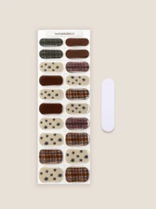 20片装UV凝胶美甲贴纸，透明底油，沙龙品质，持久耐用，ES20跨境批发代发货美甲贴纸，美甲贴纸 - 彩色 - 查看 3