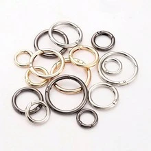 5个圆形登山扣，圆形钥匙圈，适用于钥匙、腰带、包包、钱包 - 钥匙扣钩、替换钥匙扣、挂绳、DIY手工艺品 - 彩色 - 查看 5