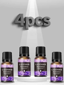 4 piezas de 10ml de aceites esenciales, aptos para difusor y uso doméstico, de larga duración y resistentes, fabricados en China, veganos, aplicables para velas, jabones y aromaterapia - 4p - Ver 1