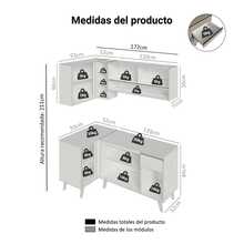 Cocina Integral Completa Modular Madesa Nice 265cm Crema - Beis - Ver 3