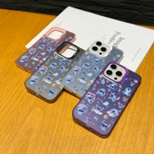 Disney Lilo & Stitch Angel Series  Case, Cute Cartoon Anime Design, Suitable For  17, 16, 15, 14, 13, 12, 11 Pro Max, XS, XR And X, Features A Reflective Back And Shockproof Corners. Perfect As A Birthday Gift, Holiday Gift, Or Valentine's Day Gift. - trắng - Xem 4