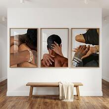 Bộ 3 tranh, khung tùy chọn, phong cách tối giản hiện đại, quà tặng ngày Valentine, tranh trang trí tình cảm, tranh treo tường có khung, trang trí phòng tắm, trang trí phòng ngủ, trang trí nhà cửa. - Nhiều màu - Xem 8