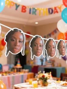 1/5/10/20pcs Customized Face Banner, Personalized Birthday Party Banner, Custom Photo Banner, Paper Flag, Multipurpose Indoor Garden Decor, Wedding And Proposal Decoration. Suitable For Bachelor Party, Celebration Events, Anniversary, Bridal Shower, Birthday Party, Bar, Personalized Party Decor, Pet (Cat/Dog) Themed Events, Retirement Party Banner And Other Occasions. Applicable For Various Scenarios. - Multicolor - View 7