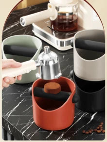 浓缩咖啡渣处理盒 - 带人体工学手柄和设计的咖啡渣处理系统，紧凑型意式咖啡机废料整理器，适用于家庭冲泡（兼容意式咖啡机） - 彩色 - 查看 12