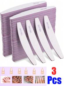 25支/10支/3支指甲锉，100/180/240目双面指甲锉，可水洗，可重复使用，适用于天然指甲和亚克力指甲，用于指甲塑形、打磨和抛光，美甲和足疗，适用于家庭和美甲沙龙，美甲用品，指甲护理产品。 - 灰色 - 查看 12
