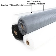 灰色可调节门窗纱网，可自行裁剪尺寸，防虫帘，高透光率透气替换网，可水洗重复使用 - 灰色 - 查看 2