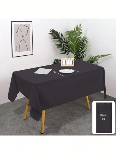 1pc Rectangular Tablecloth, Convenient And Stylish, Easy To Clean, Oil And Stain Resistant, Made Of Elastic Polyester And Spandex Fabric, Suitable For Indoor/Outdoor, Picnic, Camping, Decorative For Various Festivals And Occasions, Random Style Shipped