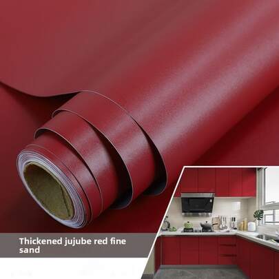 1 Pc, Red Self-Adhesive Wallpaper, Retro Pure Red Wallpaper, Tearable Stickers, Suitable For Bathroom, Bedroom, Home Decoration Walls, Kitchen Cabinets, Matte Red Self-Adhesive Wallpaper, Suitable For Countertops, Desks, Classrooms, Wall Decoration, Bathroom Decoration, Bedroom Decoration, Room Decoration Supplies, Living Room Decoration, House Decoration, Home Decoration, Living Room Wallpaper, Wall Stickers, Wallpaper Art, Wall Stickers.