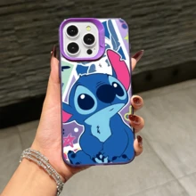 Disney Lilo & Stitch Angel Series  Case, Cute Cartoon Anime Design, Suitable For  17, 16, 15, 14, 13, 12, 11 Pro Max, XS, XR And X, Features A Reflective Back And Shockproof Corners. Perfect As A Birthday Gift, Holiday Gift, Or Valentine's Day Gift. - Pink - View 8