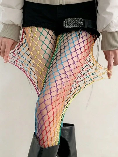 Women's Fishnet Stockings - Elastic Diamond Mesh Pantyhose, Suitable For Dancing, Theme Parties, And Everyday Wear