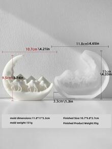 可重复使用的DIY蜡/肥皂/蜡烛模具 - 棕榈树、新月和阿拉伯骆驼月亮夜空设计 - 适用于斋月、开斋节、婚礼和家居装饰 - 适用于凝胶蜡、石蜡和大豆蜡 - 耐用且易于脱模，用于制作蜡烛、生日蜡烛等。 - 白色 - 查看 10