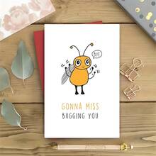 1pc Cute Travel Cards | Special Farewell Gifts For Friends & Colleagues Funny Bee Card - Red - View 1
