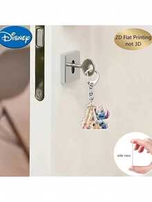 2D Printed 1pc Disney Stitch Acrylic Keychain, 26pcs English Alphabet, Featuring Stitch & Angel Cartoon Design, Cute Kawaii Bag Charm, Car Key Chain, Letter Spelling Pendant, Perfect Birthday Gift, Ideal For Disney Stitch Fans, Valentine's Day Gift, Ramadan Gift - Multicolor - View 7
