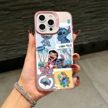 Disney Lilo & Stitch Angel Series  Case, Cute Cartoon Anime Design, Suitable For  17, 16, 15, 14, 13, 12, 11 Pro Max, XS, XR And X, Features A Reflective Back And Shockproof Corners. Perfect As A Birthday Gift, Holiday Gift, Or Valentine's Day Gift. - Màu tím - Xem 9