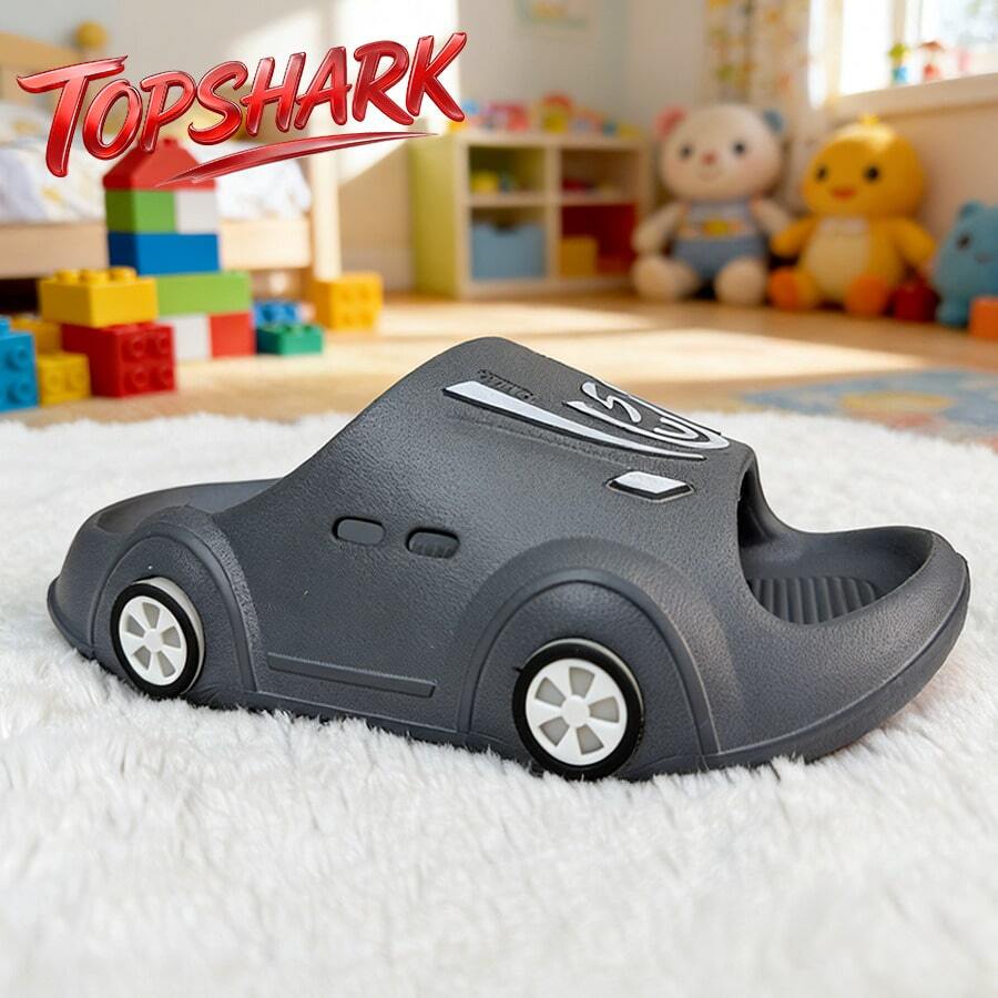 TopShark Kids Fashion Slippers - Dark Grey - View 1