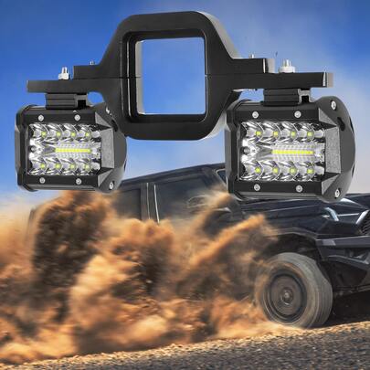 Off-Road LED Light, 4inch LED Off-Road Light Box, With 2.5inch Off-Road Vehicle Mount, Dual LED Off-Road Driving