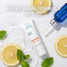 MELAO SPF 30+ 防晒霜，双重 UVA 和 UVB 防护，24 小时保湿，防水配方，广谱防晒，清爽不油腻，快速吸收，适用于面部和身体，50 克/1.76 盎司 - 橘白色 - 查看 5