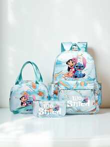 Bộ 3 balo Stitch, dây đeo vai có thể điều chỉnh, nhẹ và thoải mái, dung tích lớn, chất liệu nylon, khóa kéo, ngăn đựng laptop, bao gồm 1 túi xách, họa tiết hoạt hình, phù hợp cho đi làm, đi học, du lịch, công sở, dã ngoại, quà tặng ngày lễ hoàn hảo. - Nhiều màu - Xem 4