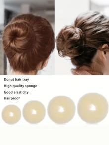 1 Set de herramientas para hacer moños, moldeador de moño tipo dona, kit de herramientas para peinados, moldeador de moño tipo dona (Colores de referencia: Beige, Café, Negro) Kit de herramientas para el cabello, verano, vacaciones, viaje, festival, cumpleaños - Multicolor - Ver 7
