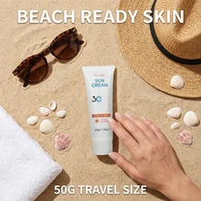 MELAO SPF 30+ 防晒霜，双重 UVA 和 UVB 防护，24 小时保湿，防水配方，广谱防晒，清爽不油腻，快速吸收，适用于面部和身体，50 克/1.76 盎司 - 橘白色 - 查看 4
