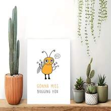 1pc Cute Travel Cards | Special Farewell Gifts For Friends & Colleagues Funny Bee Card - Red - View 7
