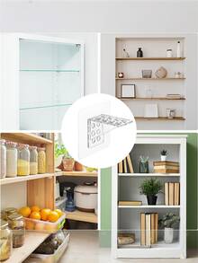 10pcs Adhesive Transparent Shelving, Universal Type, Suitable For Bookshelf, Wardrobe, Bathroom And Kitchen Storage, Essential Home Organizer, Wall-Mounted And Floating Shelving