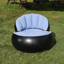 1pc Inflatable Sofa With Backrest, Portable Quick Inflation Foldable Slouchy Sofa, PVC Flocked Surface, Suitable For Living Room, Game Room, Bedroom, Balcony, Reading Room, Camping Equipment - Multicolor - View 5