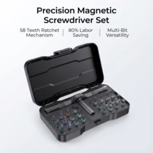 24-In-1 Precision Ratchet Screwdriver Set - Multipurpose Magnetic Bit Repair Tool Kit For Electronics, PC, Watch, & Home Maintenance - Compact DIY Hand Tool Set - 24-in-1 Set - View 2