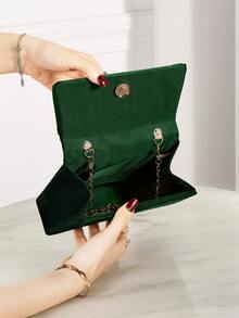 1 buc. Geantă de mână elegantă și delicată din catifea, cadou perfect pentru doamne, fete, studente, lucrători de birou, pentru a participa la petreceri, baluri, nunți - Verde inchis - Vizualizare 5