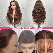 13x4 5x5 高清 200 密度长棕色波浪蕾丝前假发，适合派对、节日、婚礼等场合，新手友好 - 棕色 - 查看 3