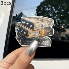 Iron Flame & Agate Storm Design Stickers - Self-Adhesive, Perfect For Laptops, Kindles, Notebooks, Etc. Kindle Accessories Book Series Design, Durable Vinyl Stickers, Book Decor, School Supplies, Back To School - Multicolor - View 14