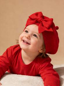 1pc Baby Beret Hat,Bowknot Beret Hat,Painter's Hat For Newborn Baby 1-3 Years Old,Cute Exquisite Accessories,Baby Girl Boy Clothes,Soft,Breathable,Comfortable,Spring/Autumn Collection,Baby Spring Hair Accessories,Toddler Hair Accessories,Little Girl Spring Outfits,Suitable For Both Home And Outing,Baby Gifts,Suitable For Tourism Photography, Holiday Parties - Multicolor - View 4