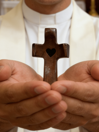 10个/20个/5个装心形木质十字架装饰品，精致祈祷手拿舒适木质十字架，适合家居和办公室装饰，是派对的绝佳创意装饰礼品。手工制作的艺术手柄十字架礼品，心连心鼓励礼物，圣诞装饰礼品。