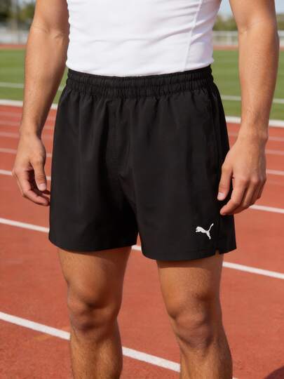 Puma M TAD ESSENTIALS 5 英寸编织短裤，宽松透气男士休闲短裤，日常穿着、训练、跑步和健身，款式 527369-01