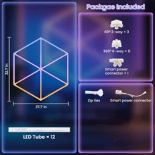 LED Garage Light, Ceiling Pendant Light, Atmosphere Decoration Light, Music Rhythm, Gym/Club Ambiance Light, Hexagon Decorative Light, Modern Design - white light - View 9