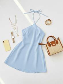 Halter Dress In Duna - Celeste - Ver 7